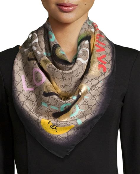 gucci silk scarf women|authentic Gucci scarves.